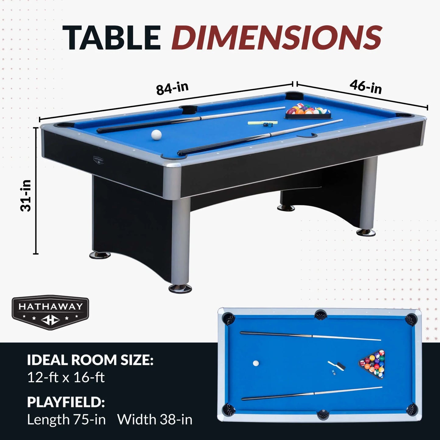 Hathaway Maverick II 7-ft Pool Table with Table Tennis Top