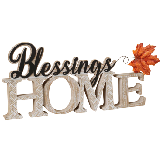 "Blessings Home" Tabletop Sign - 16 Inch