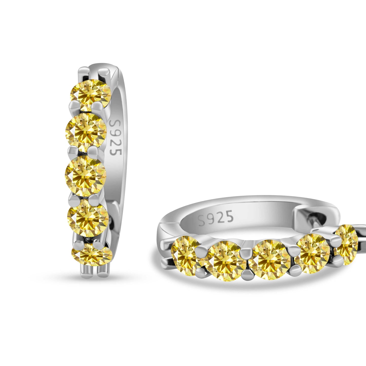 3mm Moissanite 10-Stone Stud Earrings 925 Sterling Silver For Women