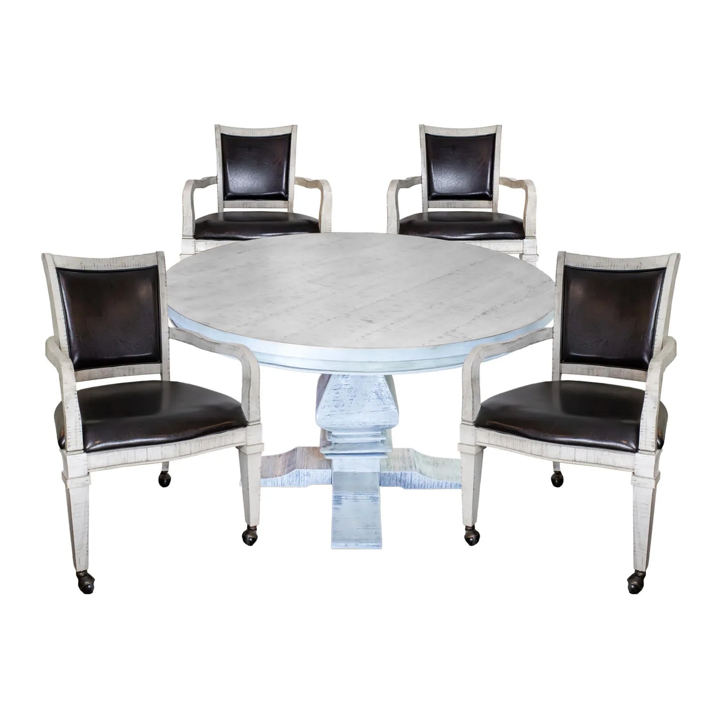 Hathaway Montecito 48-in Poker Table and Dining Top with 4 Arm Chairs