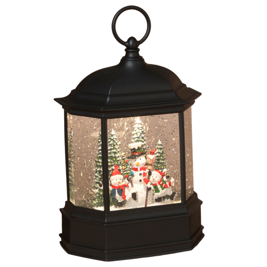 Spinning Water Globe Lantern – 9 Inch - Snowman