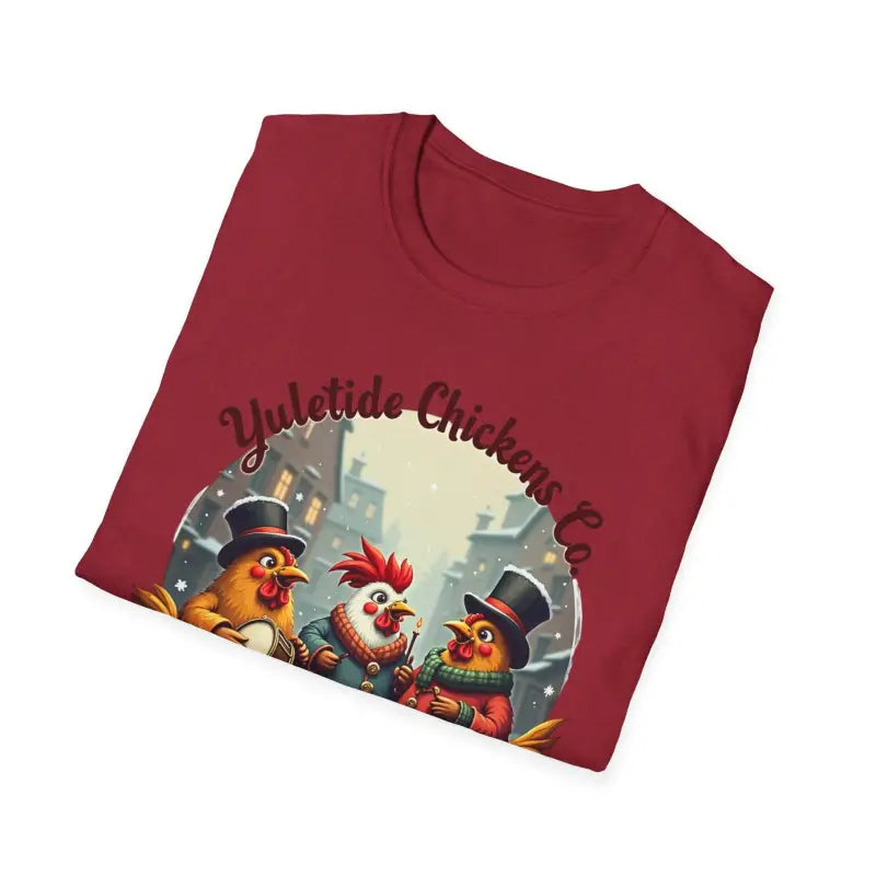 Ocean State Styles T Shirt Yuletide Chickens Design