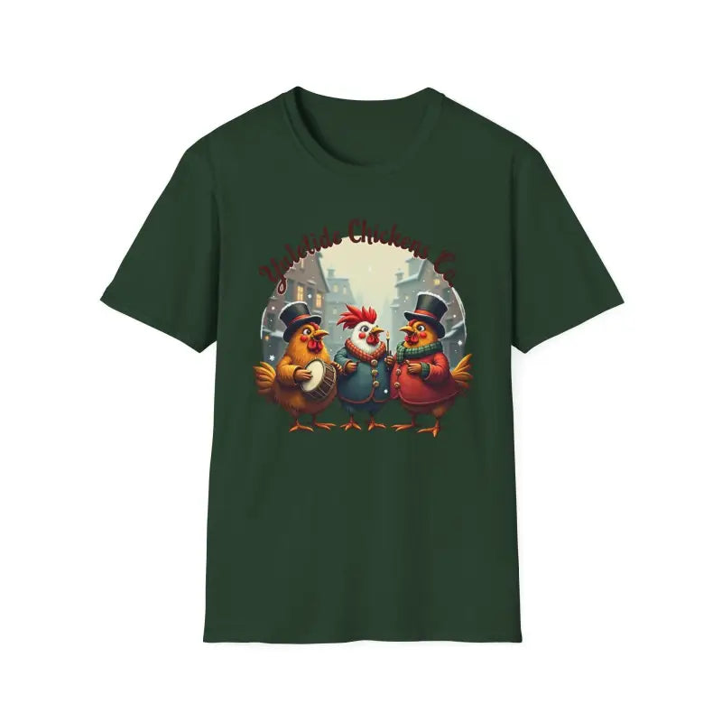Ocean State Styles T Shirt Yuletide Chickens Design