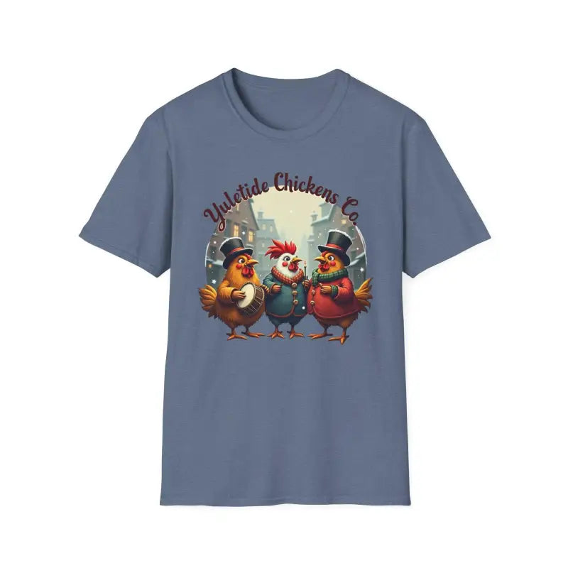 Ocean State Styles T Shirt Yuletide Chickens Design