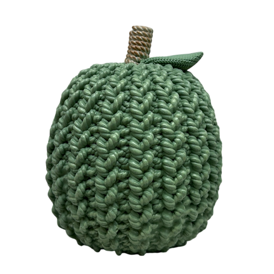 Cable Knit Look Harvest Pumpkins - Sage