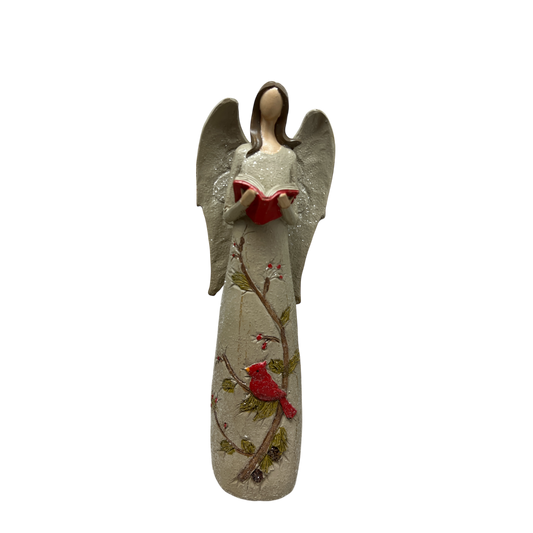 Cardinal And Book Angel Figurine
