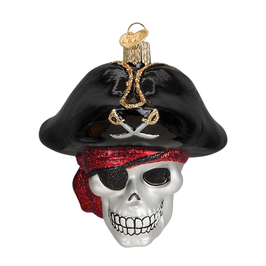 Jolly Roger Glass Blown Ornament