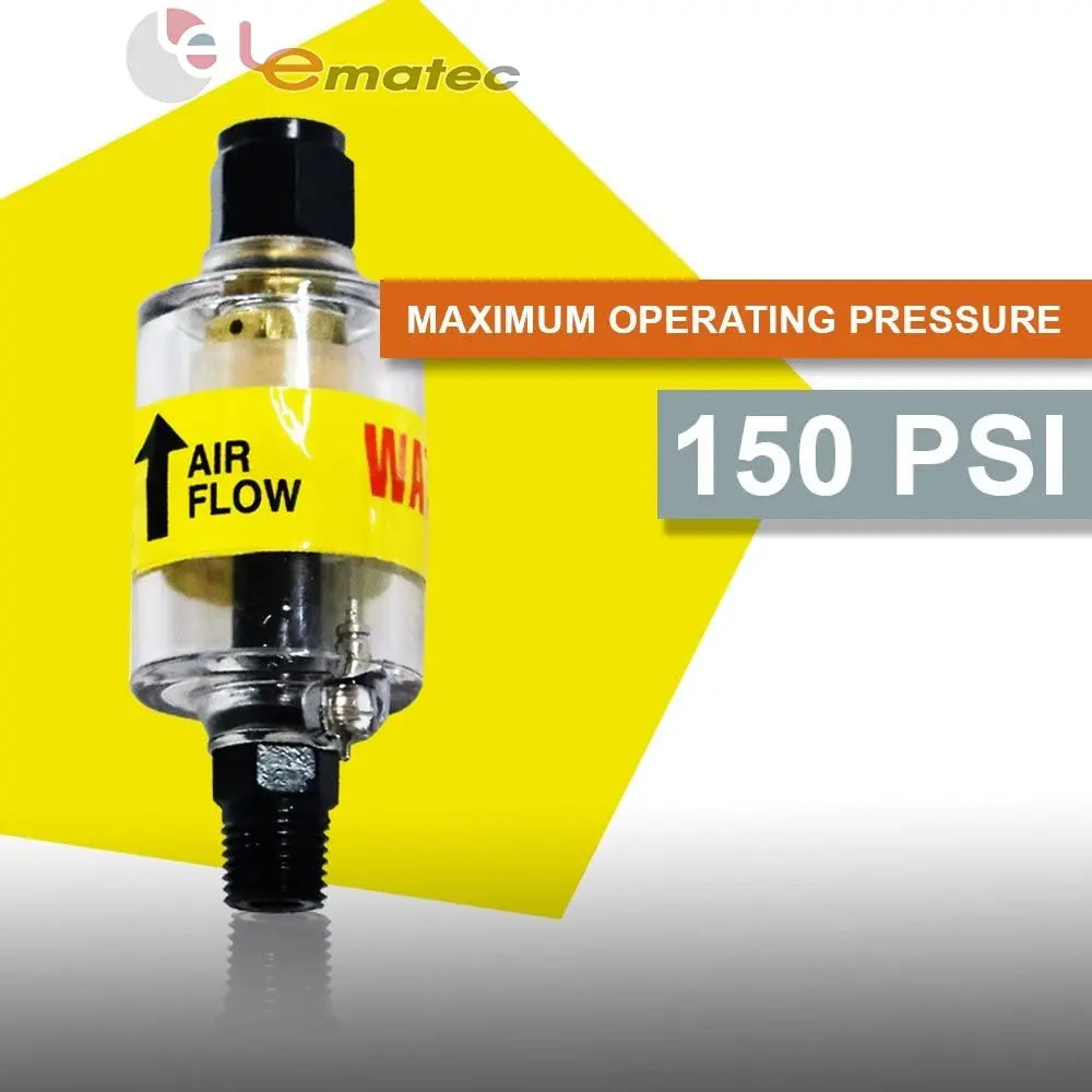 Professional Inline Air Compressor Filter - 150 PSI Oil & Water Separator with Auto Drain (ZN312)