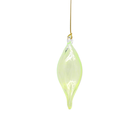 Blown Glass Teardrop Ornament - Mint - High Bulge